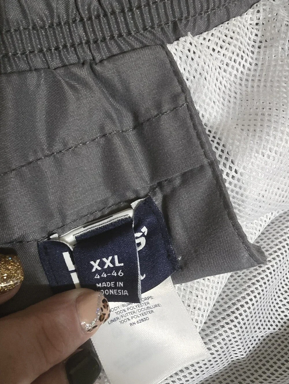 Men's Xxl Grey Lands End Swim Shorts with Drawstring
